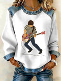 Women's Music Patchwork Casual Sweatshirt