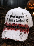 Halloween Does Anyone Have Bandaid Print Baseball Cap