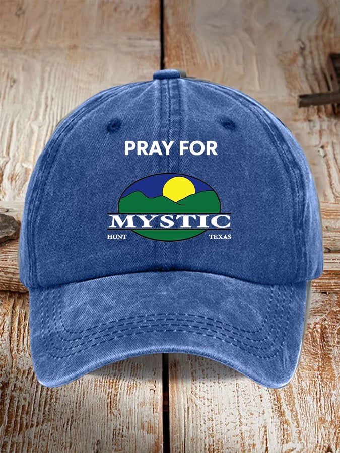 Retro Texas Strong Pray For Mystic Hunt Texas Print Baseball Cap