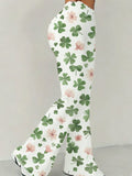 Women's St. Patrick's Day Shamrock Printed High-Stretch Leggings