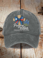 Retro Texas Strong Prayers For Texas Stronger Than The Waters Print Baseball Cap