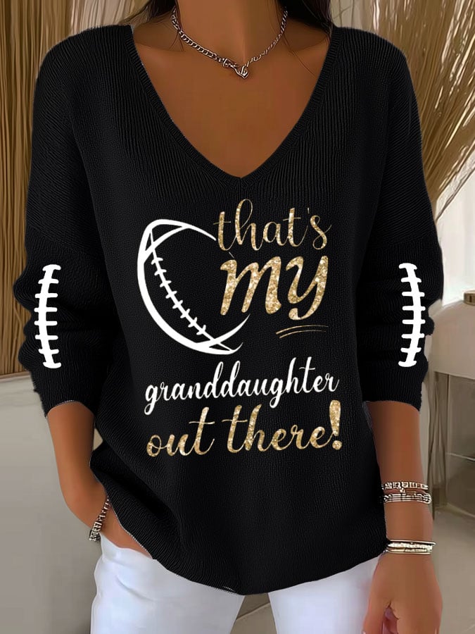 Women's That's My Granddaughter Out There Print  Long-Sleeved T-Shirt