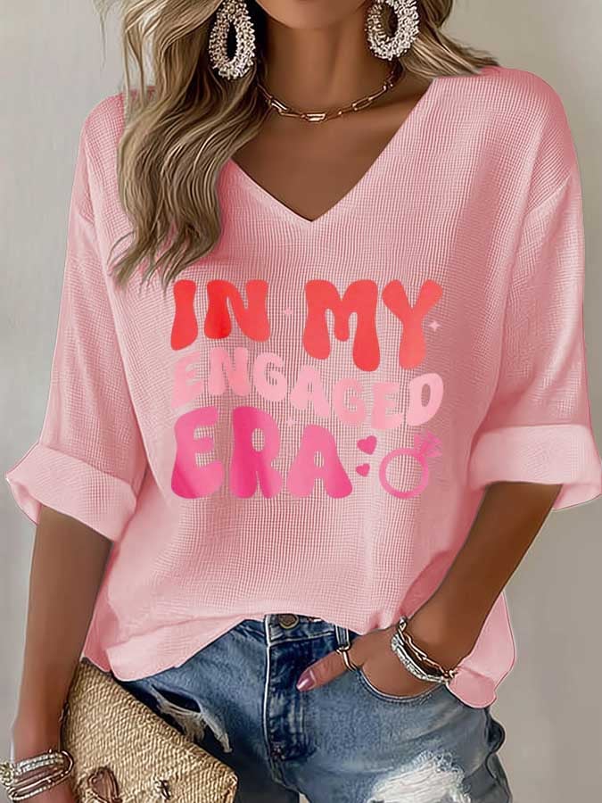 Women's 'In My Engagement Years' Casual Print T-shirt
