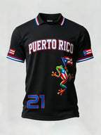 Men's Puerto Rican Baseball Printed Casual T-shirt