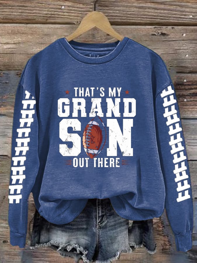 Women's That's My Grandson Out There Printed Casual Sweatshirt