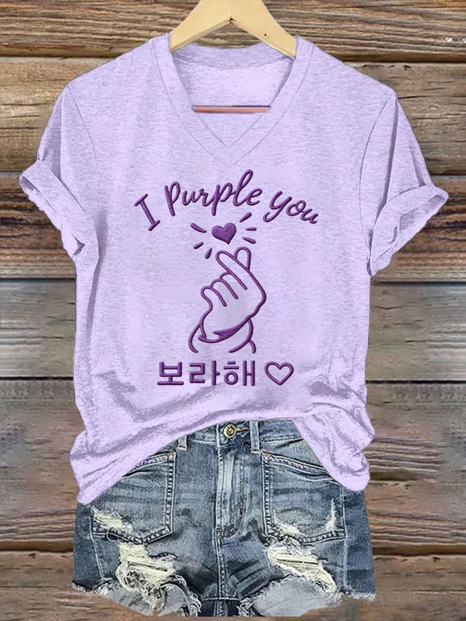 Women's K-pop  Print Casual T-Shirt