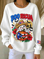 Women's Halloween In Puerto Rico Printed Long-Sleeve Sweatshirt