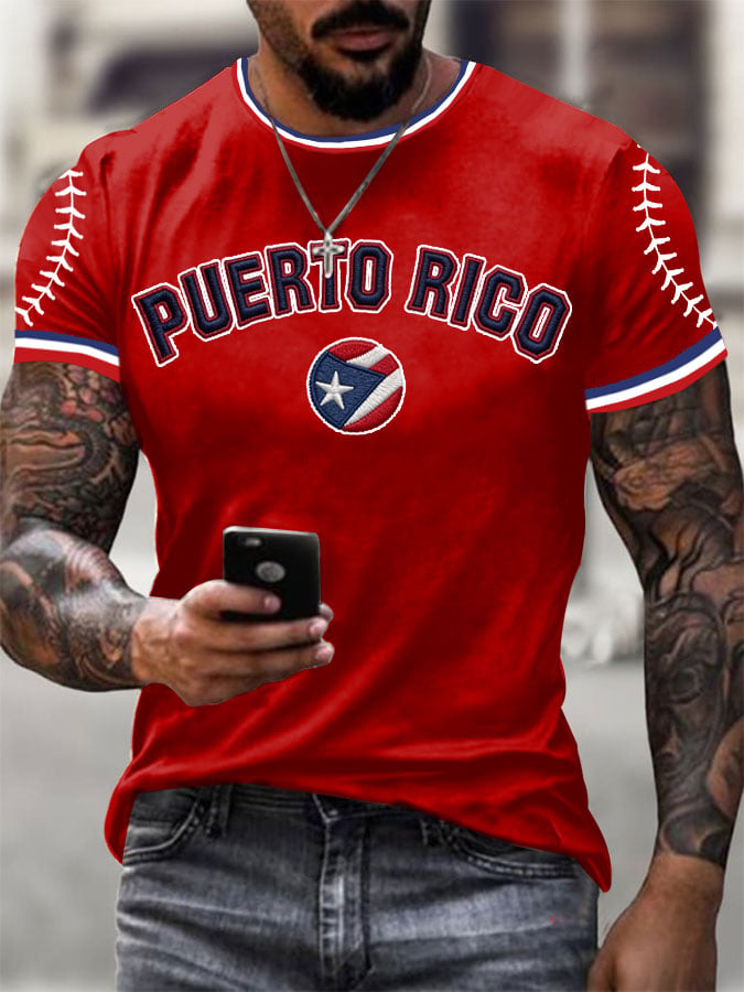 Men's Baseball Print T-Shirt