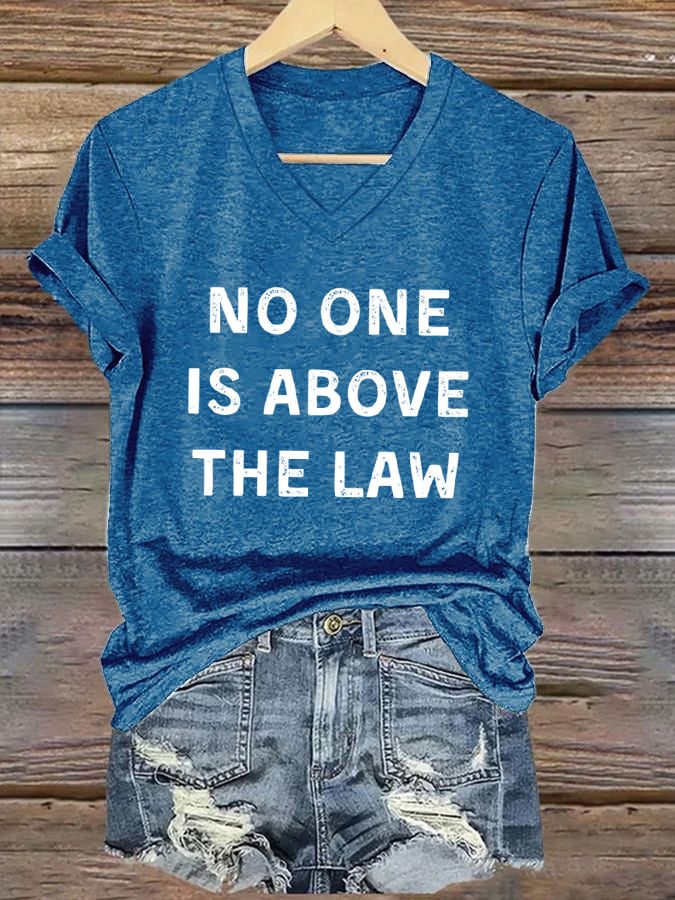 Women's No One Is Above The Law Printed Casual T-Shirt