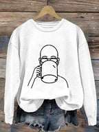 Women's Casual Printed Long-Sleeve Sweatshirt