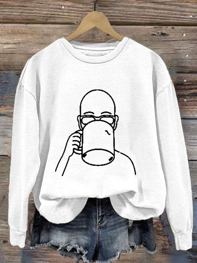 Women's Casual Printed Long-Sleeve Sweatshirt