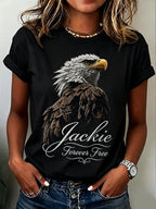 Women'S Casual Bald Eagle "Jackie" Print Top