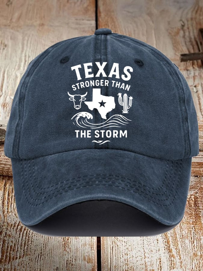 Unisex Texas Stronger Than The Storm Print Baseball Cap
