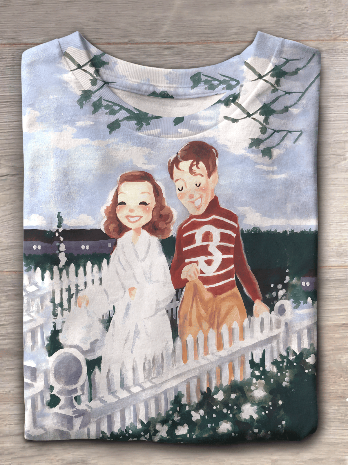 Merry Christmas Printed Round Neck T-Shirt