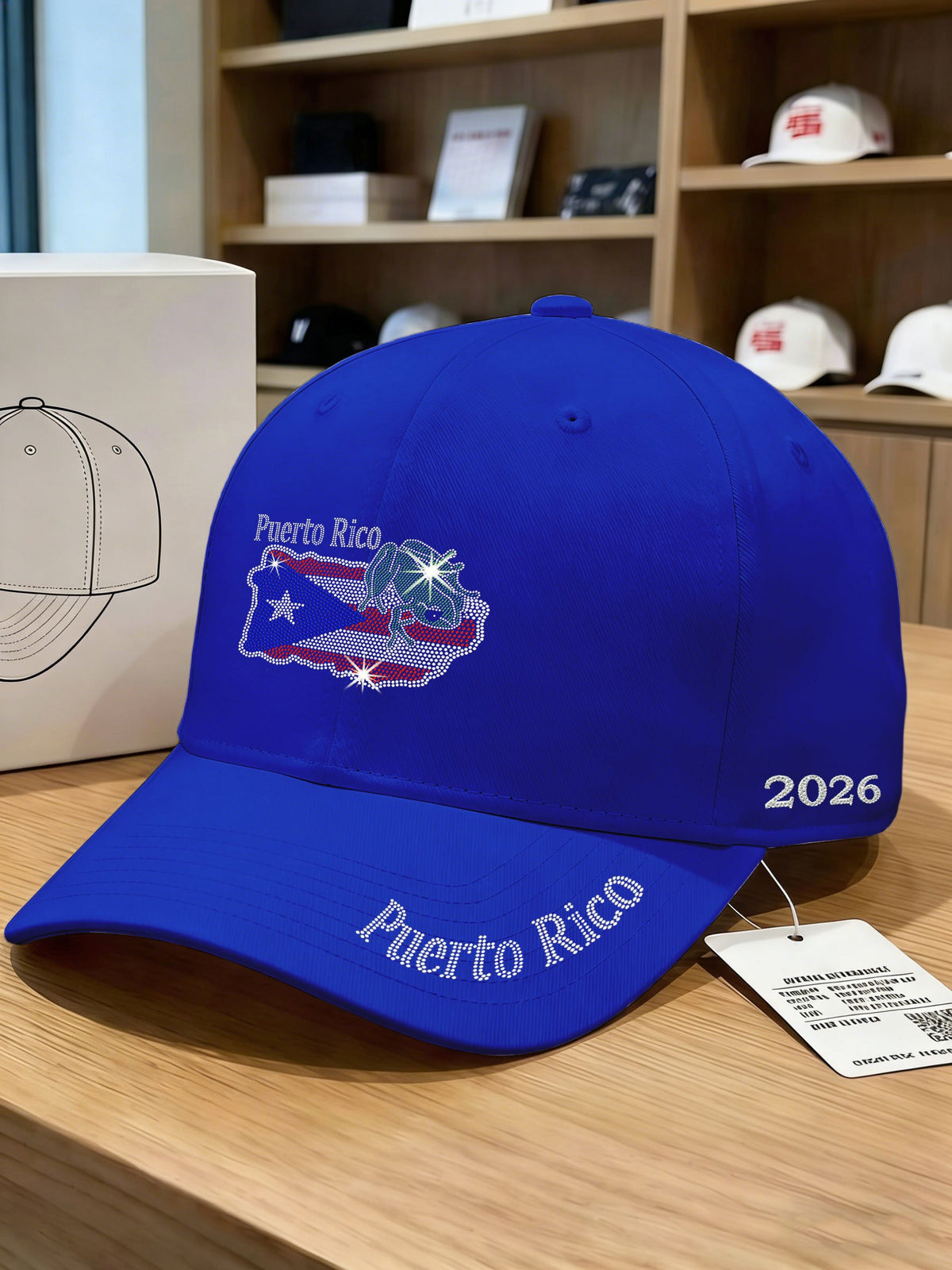 Puerto Rico Art Printed Baseball Cap