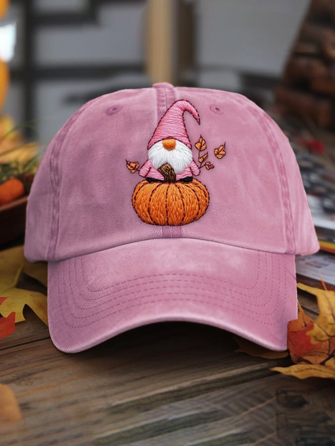 Women's casual autumn pink washed cotton hat