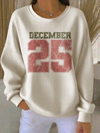 Retro Christmas December 25 Print Sweatshirt