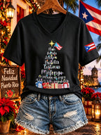 Women's Boricua Christmas Print Top