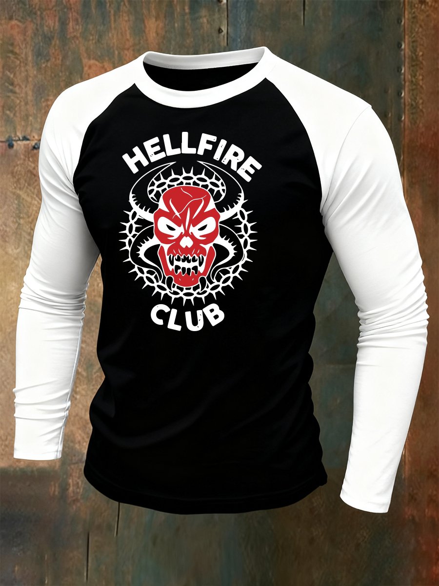 Men's Monster Demon Art Raglan Long-Sleeve T-Shirt
