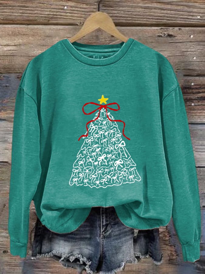 Women'S Fdt Christmas Tree Print Sweatshirt