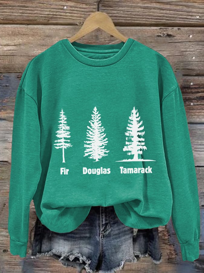 Women'S Fdt Christmas Tree Print Sweatshirt