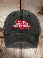 Save the Beagles Printed Baseball Cap