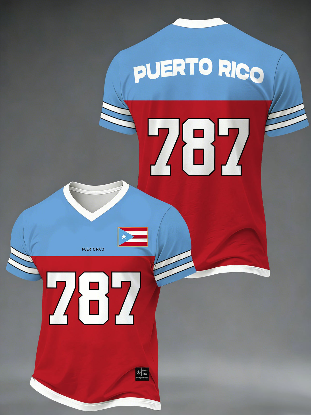 Men's Puerto Rico 787 Baseball Print Short-Sleeve T-Shirt