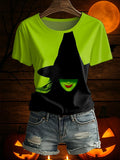 Women's Witch Printed Short Sleeve T-Shirt