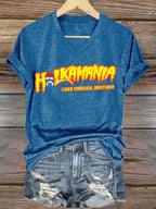 Women's Hot Top Legendary Wrestler Print V-Neck T-Shirt