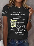Women's Great White Shark Print Comfort Short Sleeve T-Shirt