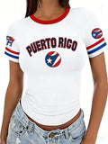 Women's Retro Baseball  Print T-Shirt
