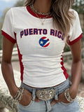 Women's Puerto Rico Baseball Print Shirt