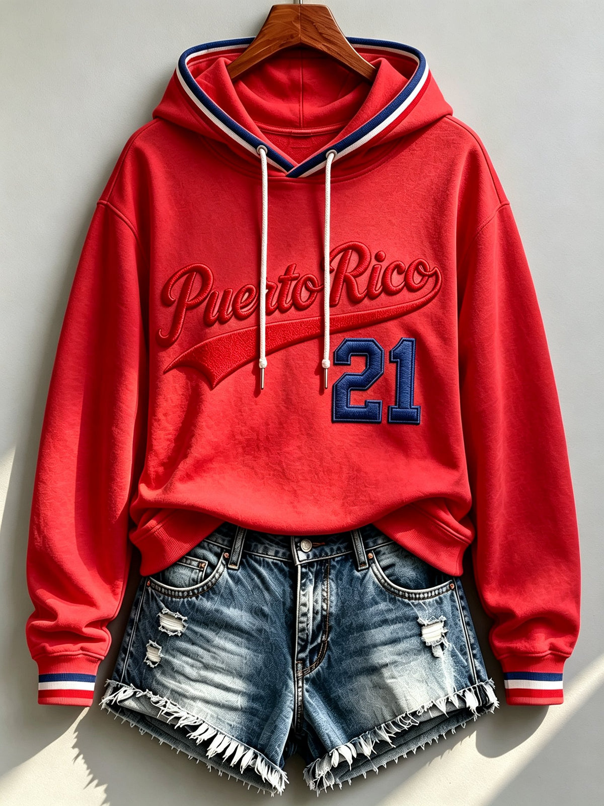 Women's Baseball-themed casual printed long-sleeve sweatshirt, No. 21
