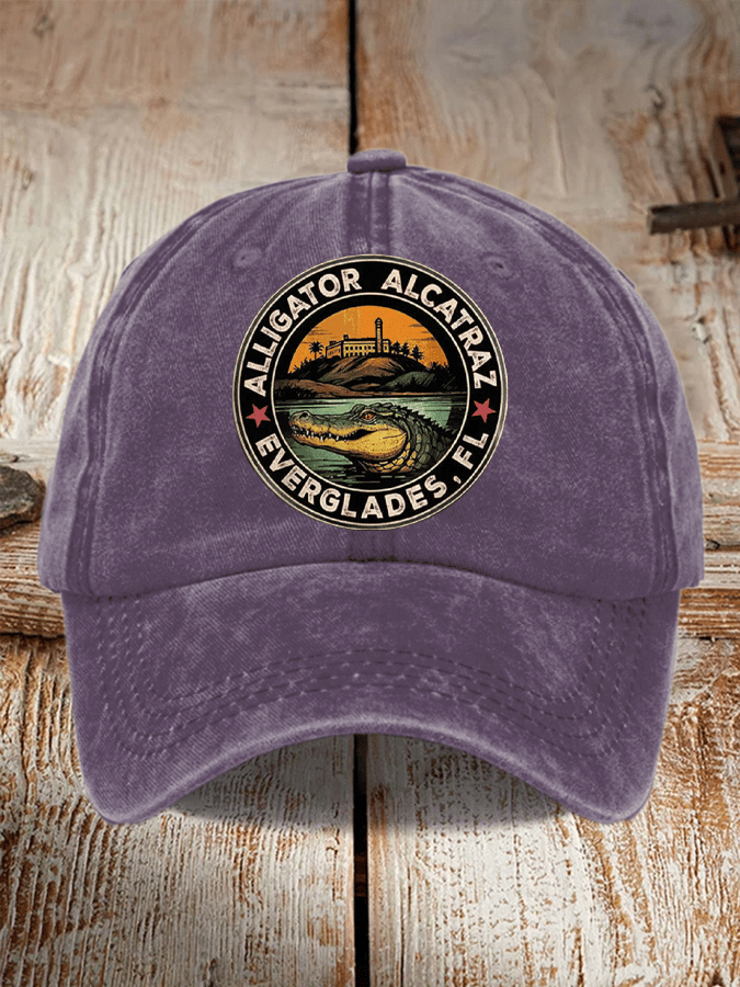 Alligator Alcatraz Funny Florida Everglades Dark Humor  Pride Baseball Cap