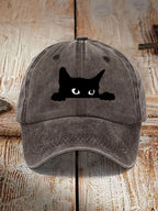 Unisex Black Cat Print Baseball Cap