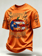 Men's Puerto Rico Halloween Printed Short-Sleeve T-Shirt