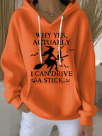 Women's Yes I Can Drive A Stick Print Casual Sweatshirt