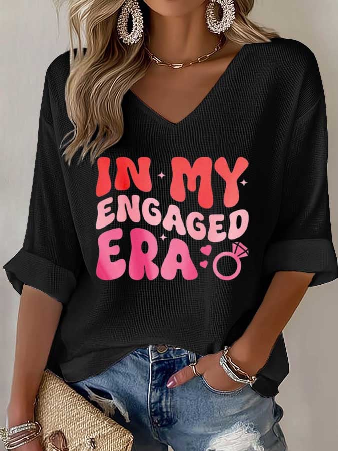 Women's 'In My Engagement Years' Casual Print T-shirt