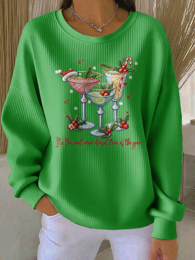 Women's casual IT'S THE MOST WINE-DERFUL TIME OF THE YEAR sweatshirt