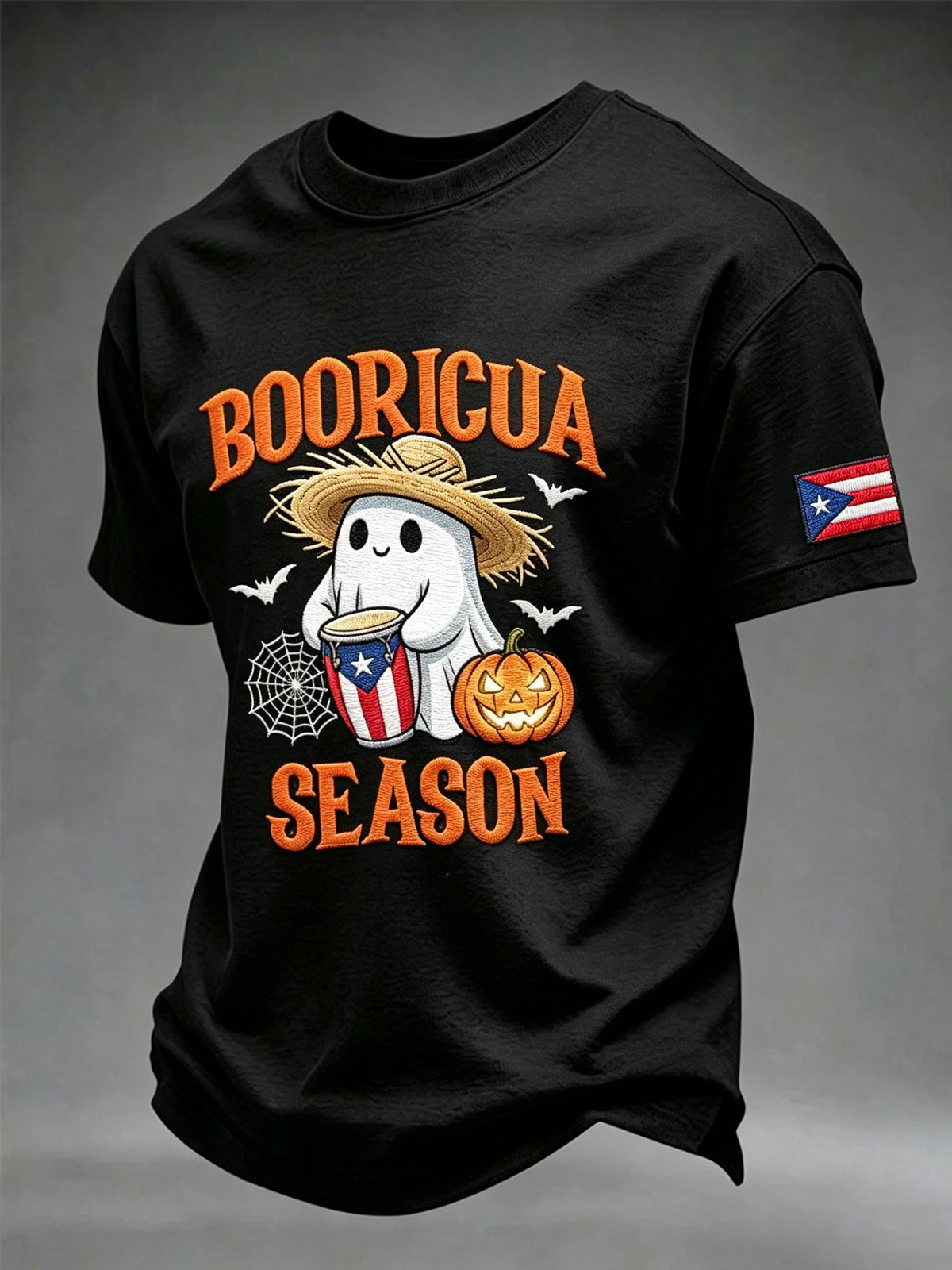 Men's Puerto Rico Halloween Printed Short-Sleeve T-Shirt