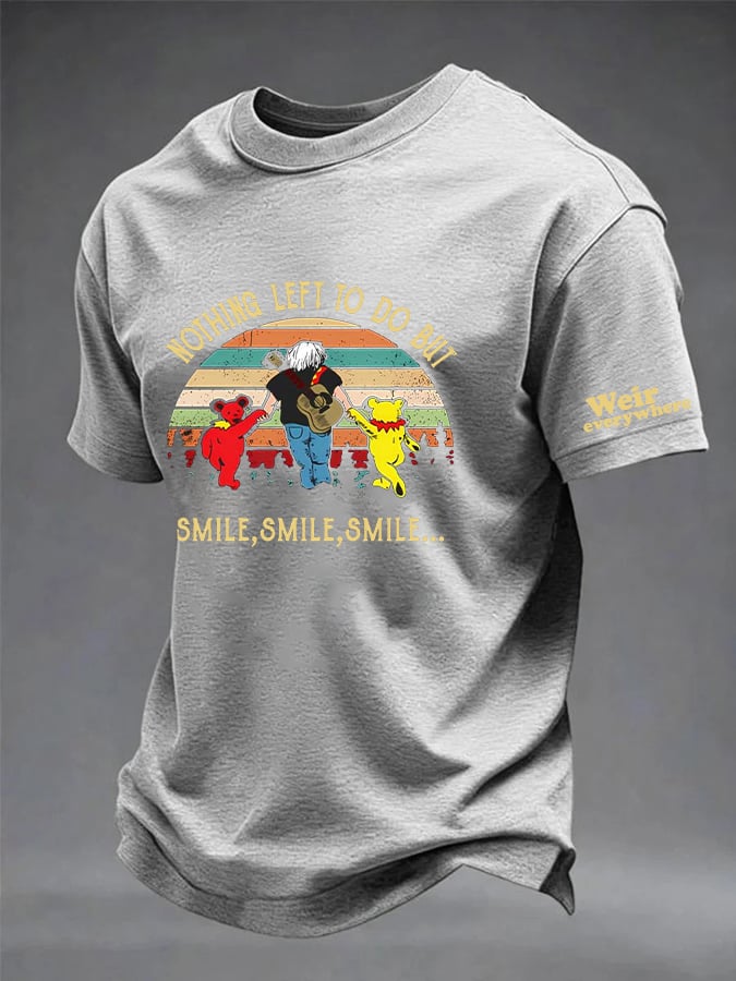 Men's Vintage Rock Tribute Printed Casual Top