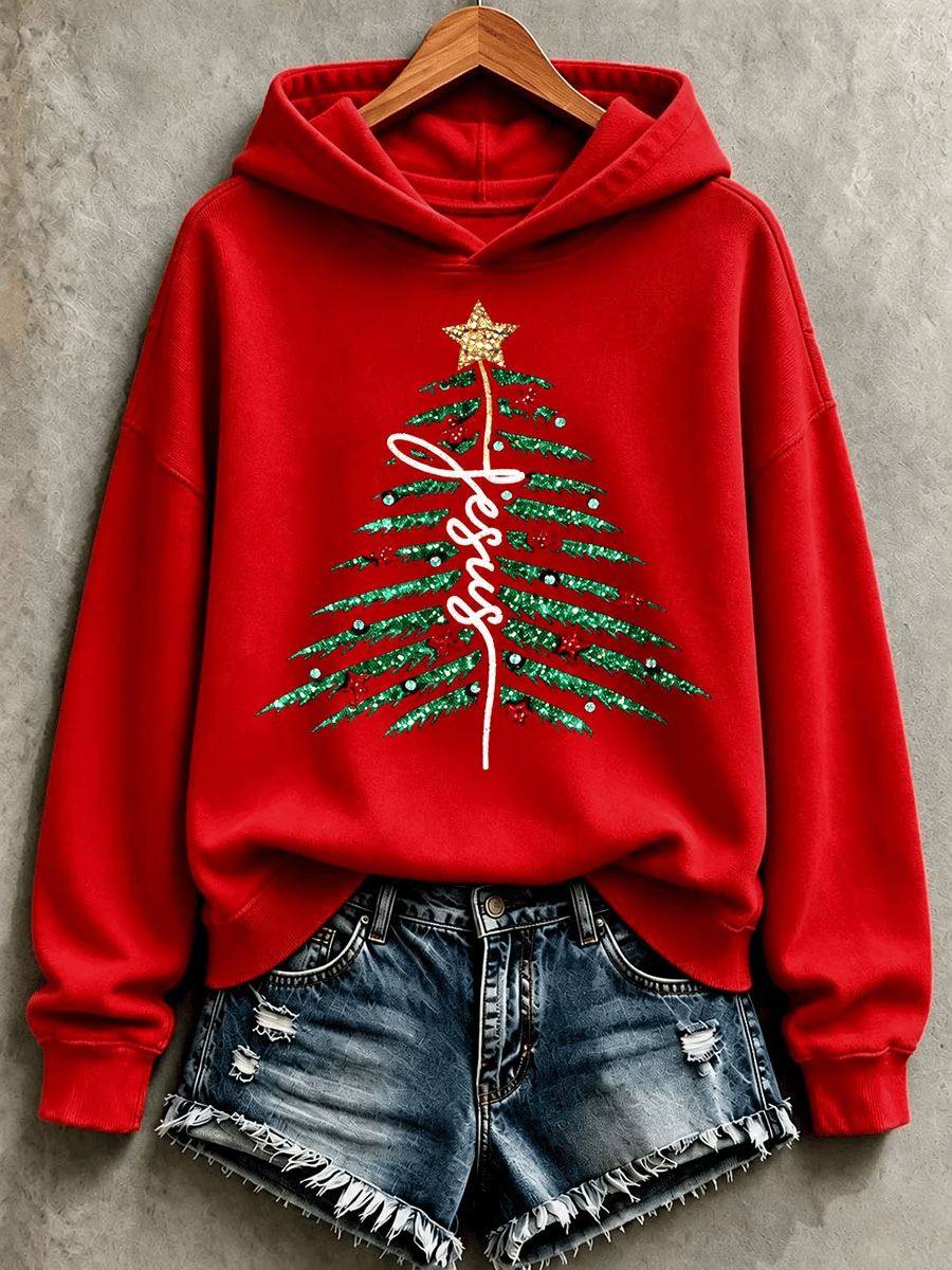 Women's Christmas Faith Print Casual Sweatshirt