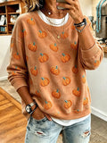 Women's Pumpkin Season Print Casual Sweatshirt