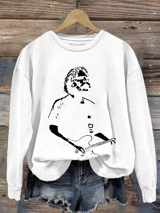Women's Casual Printed Long-Sleeve Sweatshirt