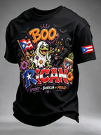 Men's Puerto Rico Halloween Printed Short-Sleeve T-Shirt