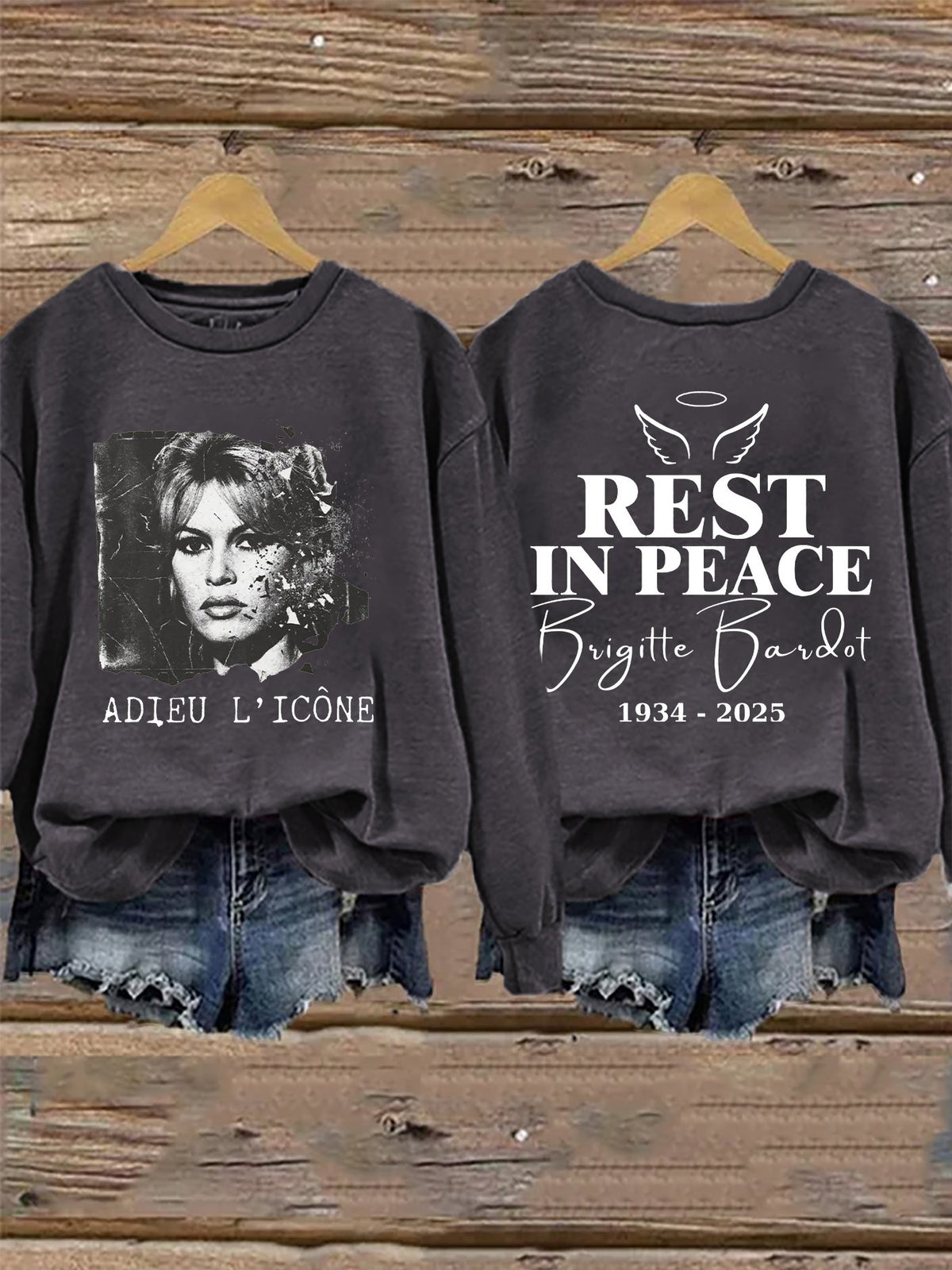 Retro Adieu L'Icône Rip B.B. Print Sweatshirt