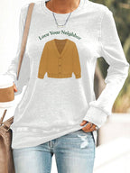 Retro Love Your Neighbor Print Sweatshirt