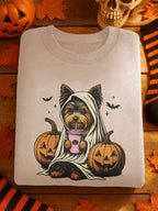 Dog Pumpkin Halloween Art Printed Sweatshirt