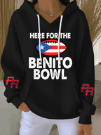 Women's Puerto Rico Singer Benito Bowl Print Casual Hoodies