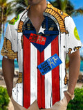 Men's Sings Puerto Rican Print Short Sleeve Shirts